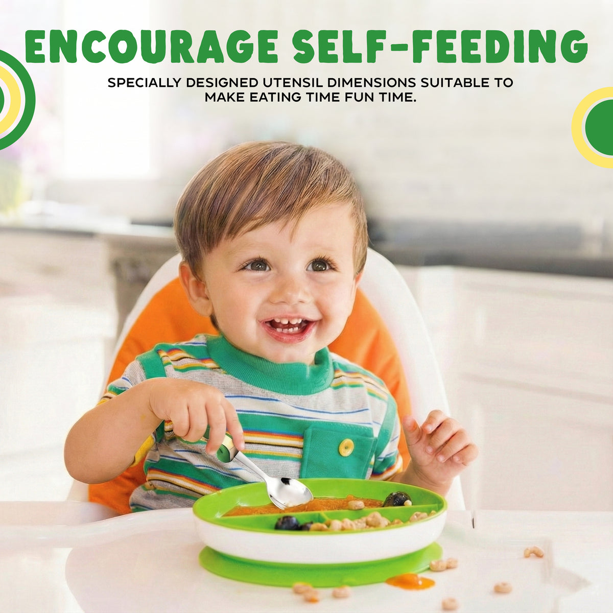 Set de 4 couverts pour enfants – Adorables poignées en forme d’animaux