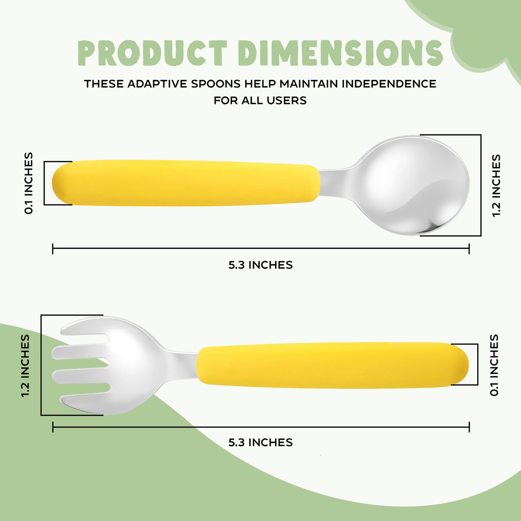 Set de 2 Cuillères pour Enfants – Jaune & Vert Menthe