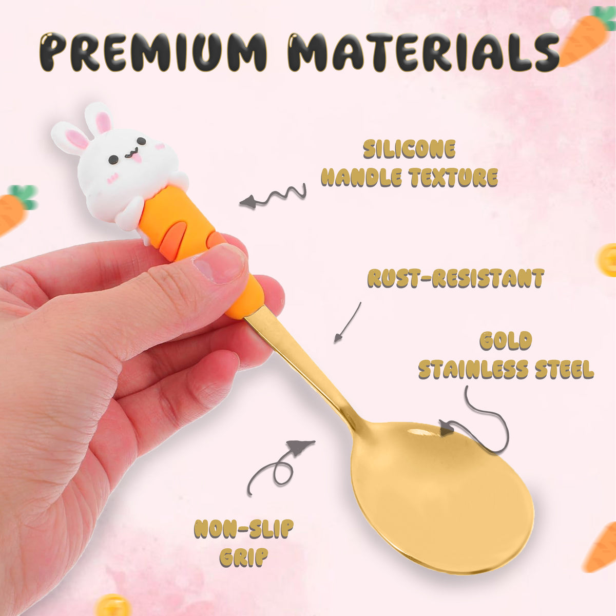 Set de 4 pièces Golden Spoon : 2 fourchettes et 2 cuillères